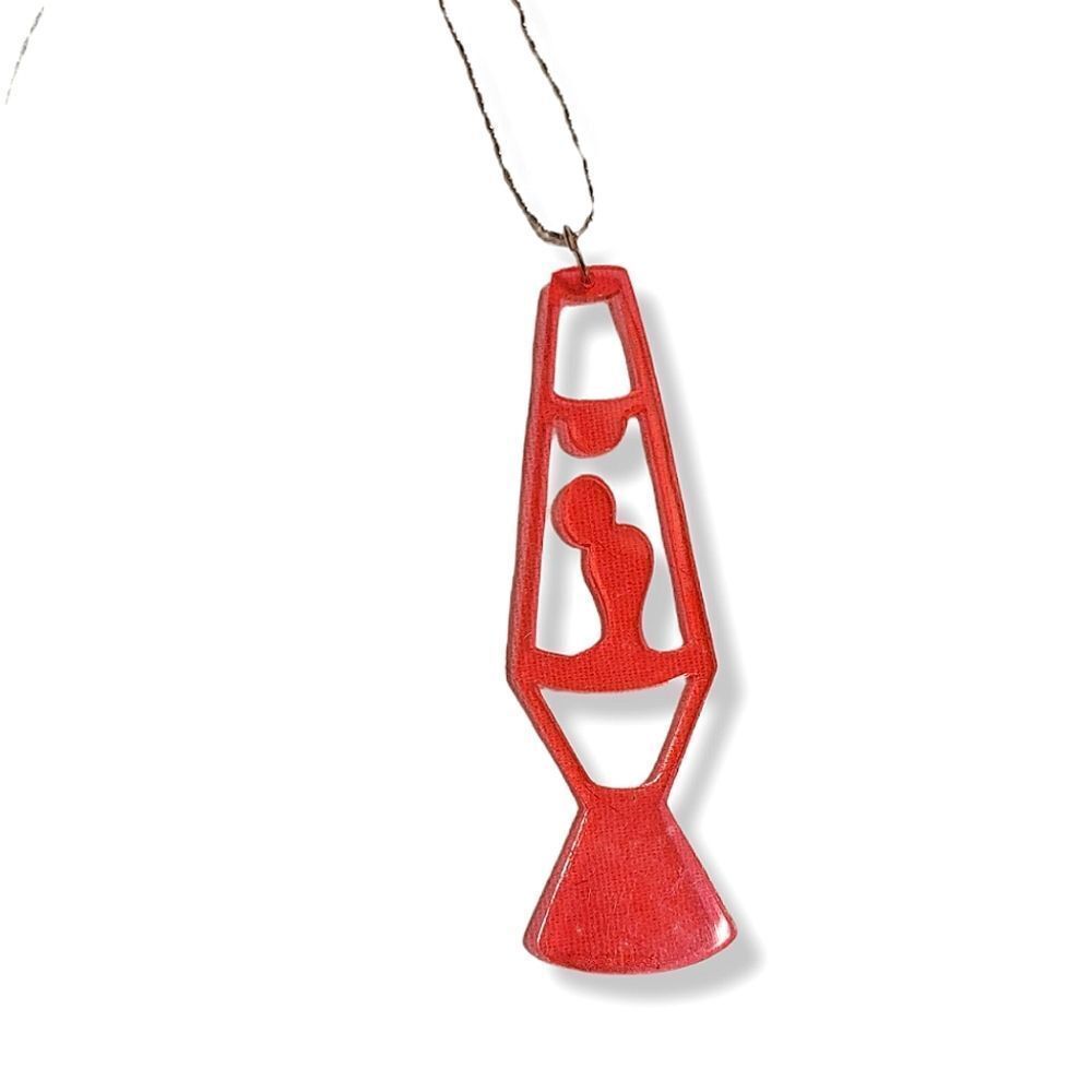 Pink Clear Cut Acrylic Lavalamp Necklace